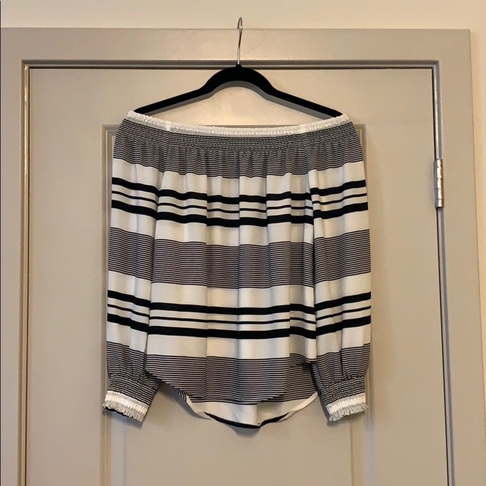 Express Striped off the shoulder top